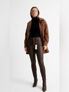 NWT L’Agence Chocolate Brown Coated Jeans